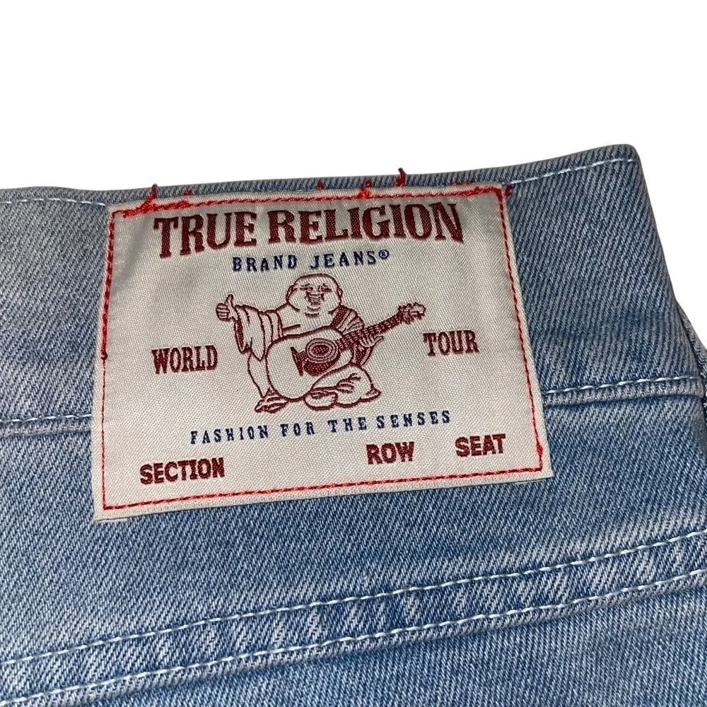 True Religion Geno Relaxed Slim Jeans Light Brisk 36x32 Horseshoe Flap Pocket